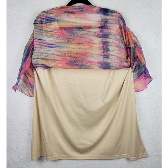 Fairycore Tank Top Overlay Asymmetric Whimsy Boho Pastel Colorful Blouse - Picture 5 of 10